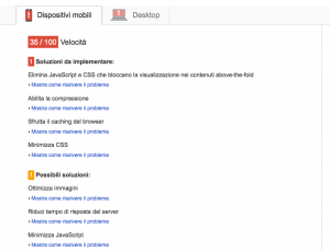 Google Page Speed Insights SCREENSHOT