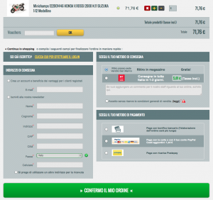 Esempio di pagina Checkout Prestashop ottimizzata