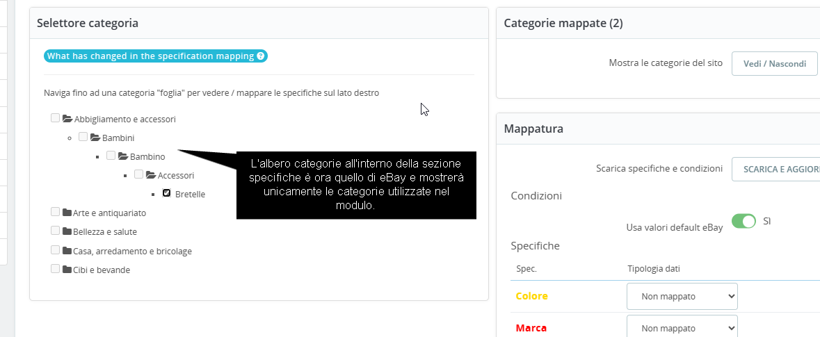 nuovo mapping specifiche fastbay